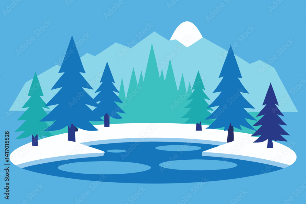 Obraz premium winter forest landscape