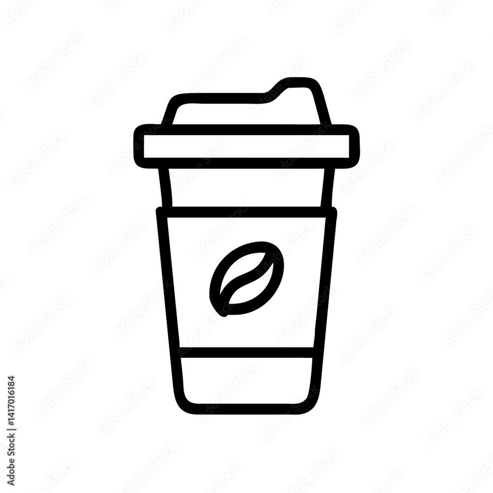 Coffee cup with logo design on a white background for takeaway concept Coffee cup with logo design on a white background for takeaway concept
