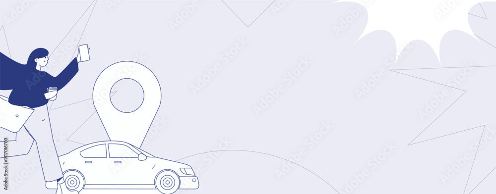 Flat vector concept operation hand drawn illustration of people taking a taxi
Flat vector concept operation hand drawn illustration of people taking a taxi