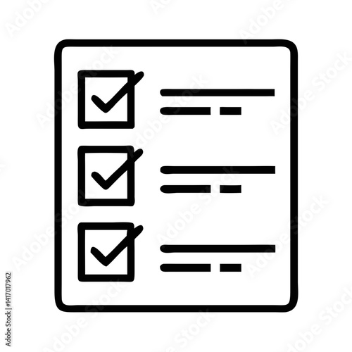 Task management checklist with checked items on a white background  