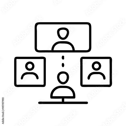Virtual meeting participants connecting through video conferencing  