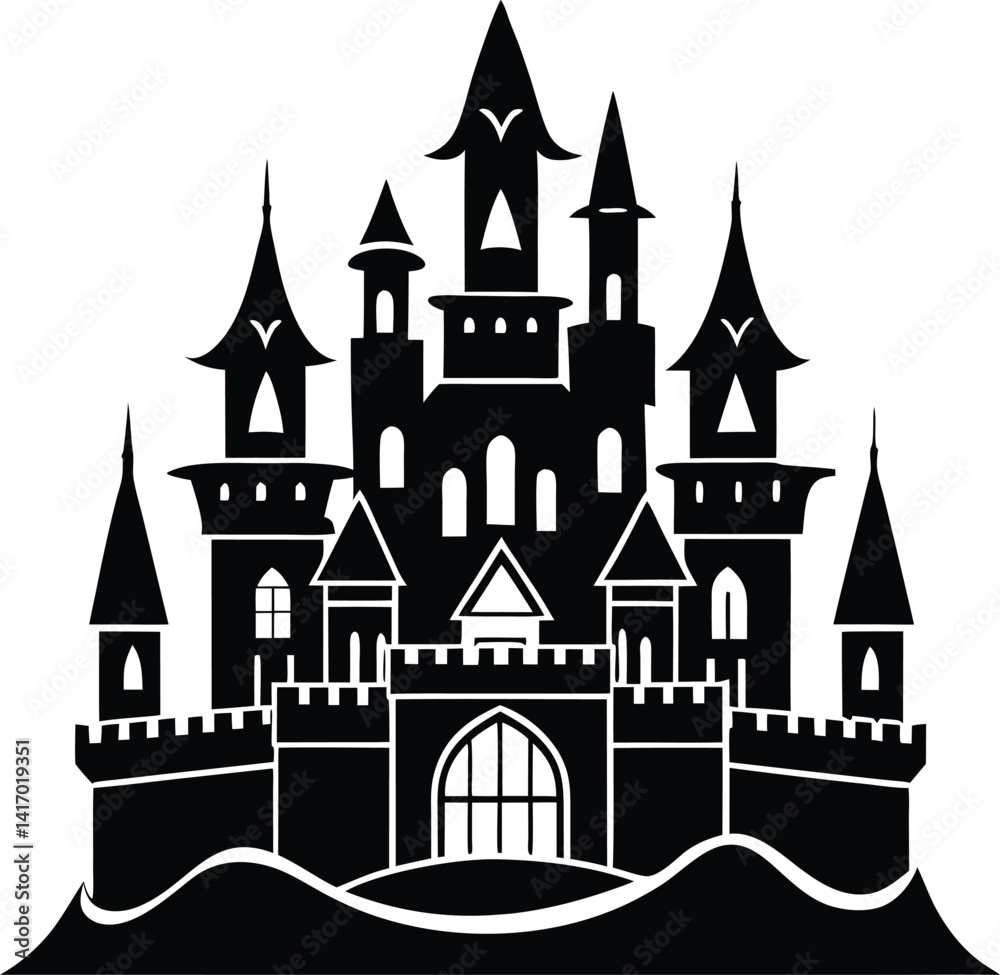 Castle silhouette vector illustration Castle silhouette vector illustration