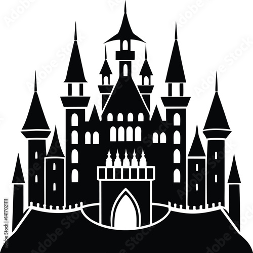 Castle silhouette vector illustration