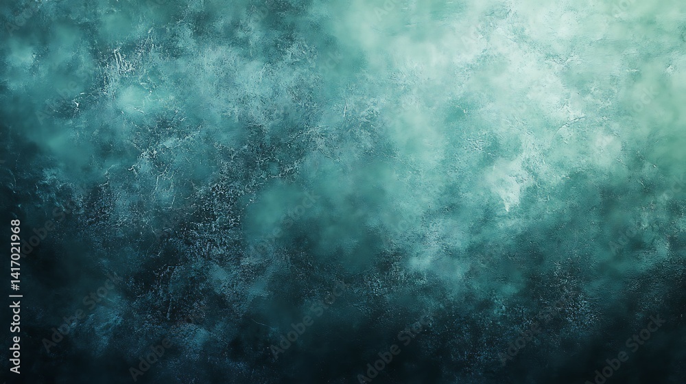 Fototapeta premium Abstract Blue and Green Textured Painting, Abstract textured painting with shades of blue and green, resembling ocean waves