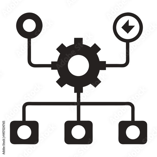 enterprise software automation integration line icon