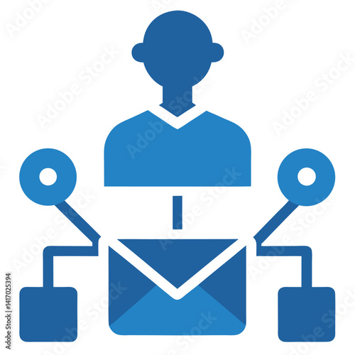 automated email marketing campaign line icon silhouette