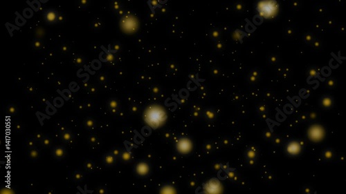Abstract Yellow Gold Particle Flow Animation Background Loop - with Alpha Channel