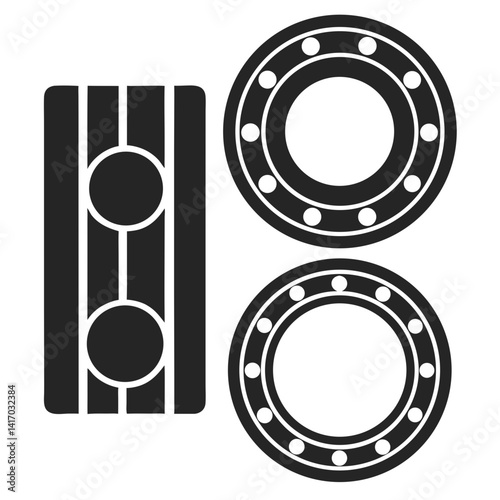 Bearing Machinery Parts Icon Vector Art Illustration Design