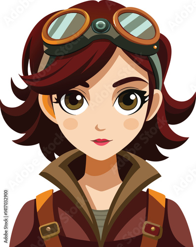 Steampunk girl with goggles