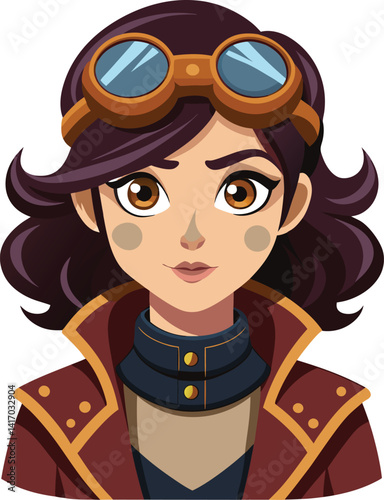 Steampunk girl with goggles