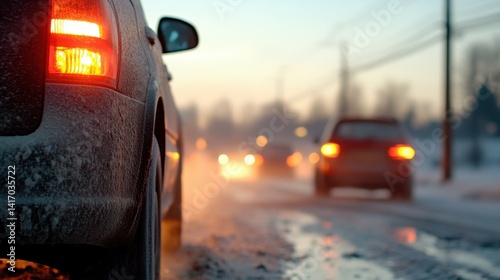 Traffic jam at a construction site urban road photography dusty environment close-up view commuter challenges