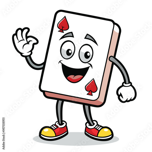 Ace of Hearts Card Cartoon Character
