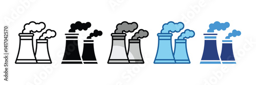 Industrial Pollution  Icon Element For Design