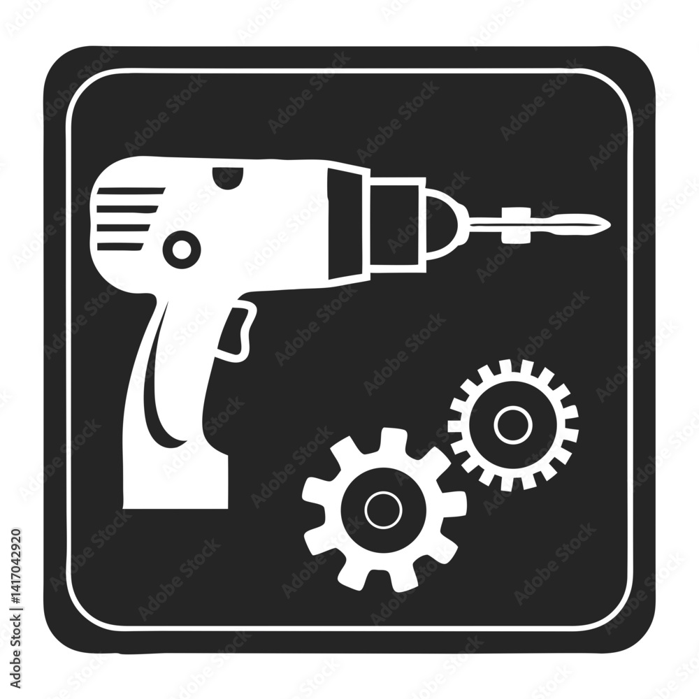 Machinery Parts Drill Icon Vector Art Illustration Design Machinery Parts Drill Icon Vector Art Illustration Design