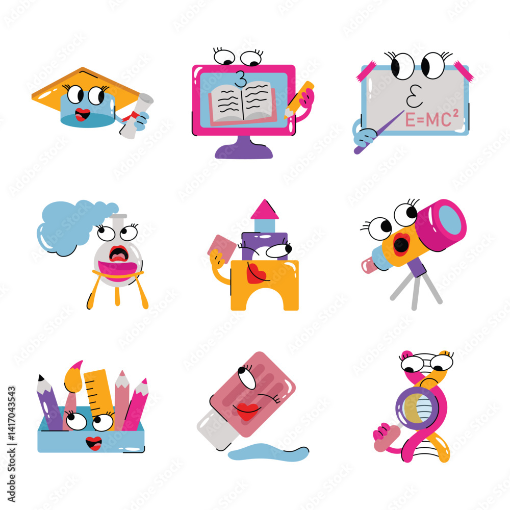 Fototapeta premium Set Of Education Sticker 5