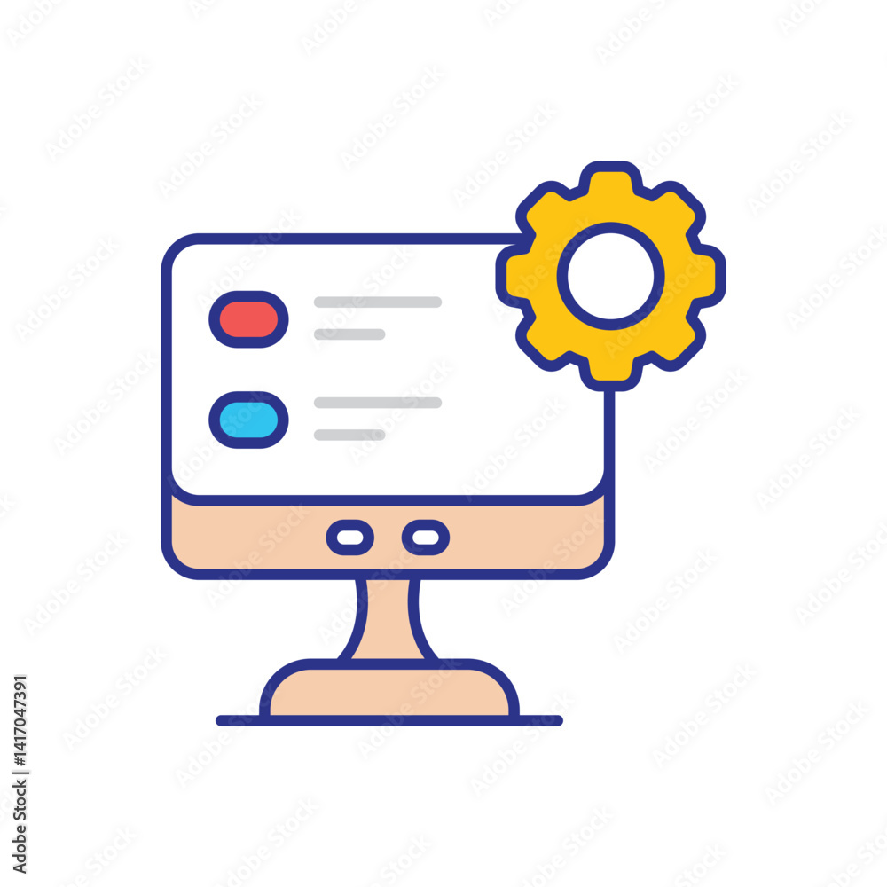 CRM Software Icon vector stock illustration