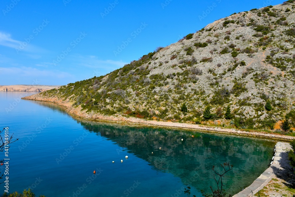 Shore of a cove at the coast of the Adriatic sea in Croatia