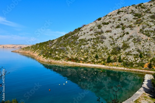 Shore of a cove at the coast of the Adriatic sea in Croatia