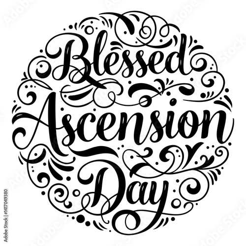 Decorative, elegant calligraphy design perfect for religious or spiritual themed marketing materials, posters, or print products.  Use in advertising, editorial, or religious publications.