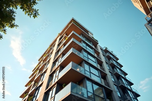Photo of a apartment building view low angel
