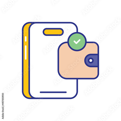 Digital Wallet Icon vector stock illustration