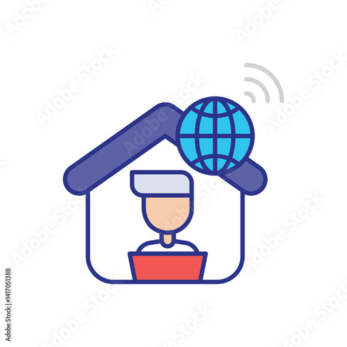 Remote Work Tools Icon vector stock illustration