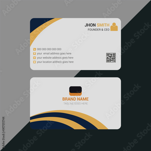 Modern Golden Space Business Card Design