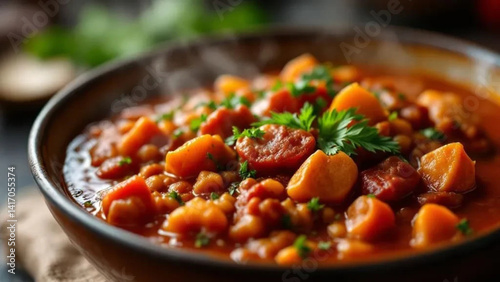 Obraz na płótnie Hungarian goulash with meat and vegetables. w salonie