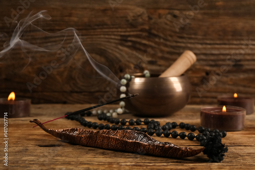 Burning incense, candles, b...