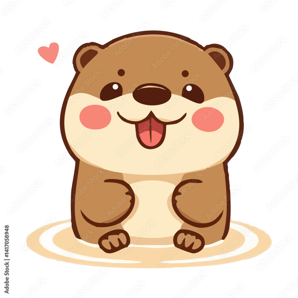 Fototapeta premium a cute lovely colourful sea otter cartoon illustration