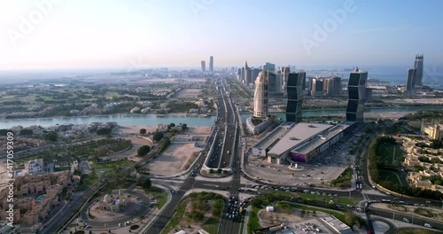 Aerial view of the Pearl-Qatar island in Doha, Qatar.