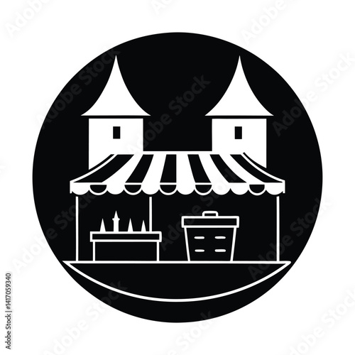 new market vector art illustration 