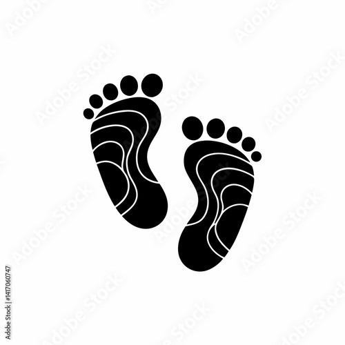 creative details Baby Footprints Icon Vector Illustration