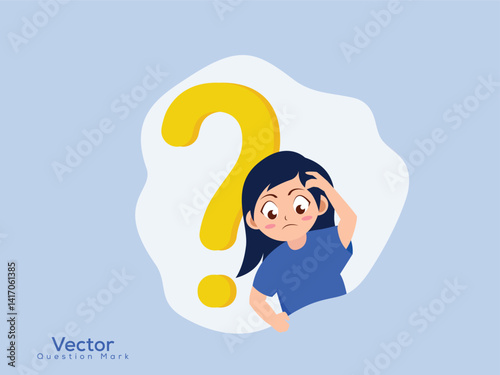 Question mark character cartoon design vector 