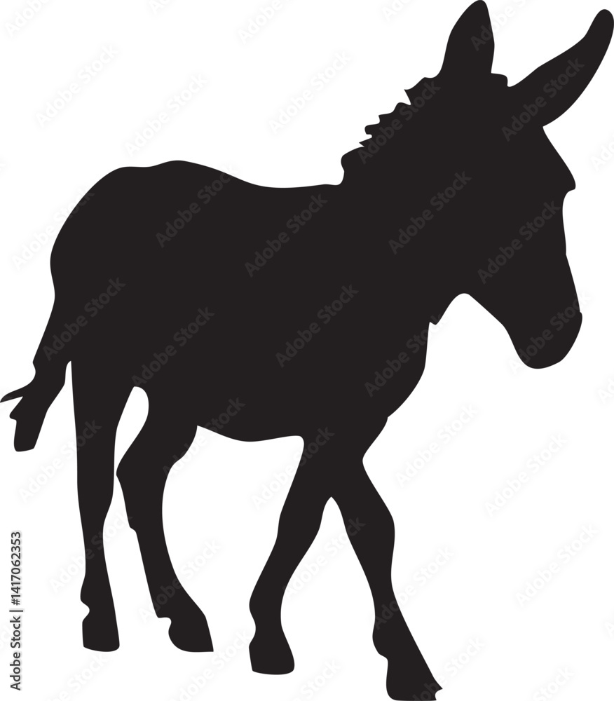 Obraz premium donkey Silhouette Animal Vector PNG Bundle – Wild & Farm Animal Clipart Set for Crafts, Logos & T-Shirt Designs