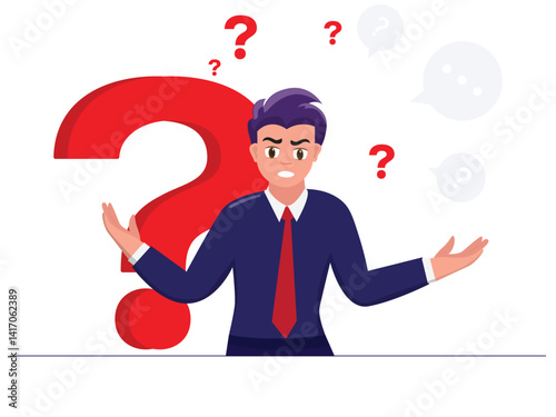 Question mark character cartoon design vector 