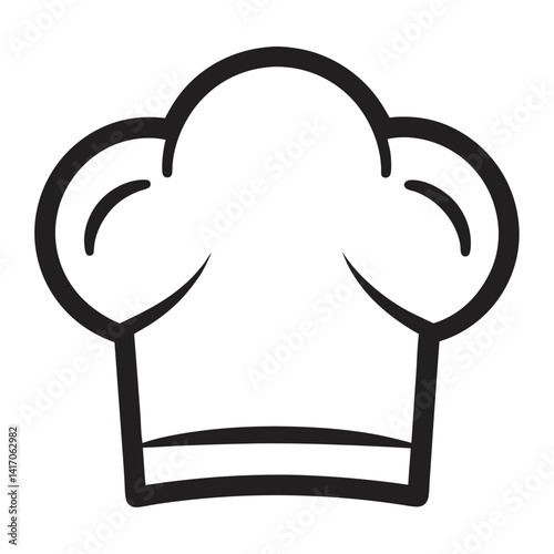 chef hat kitchen catering line icon