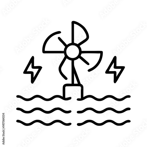 Tidal energy turbine generating electricity in water  