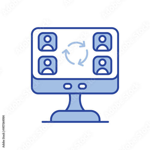 Online Collaboration Icon vector stock illustration