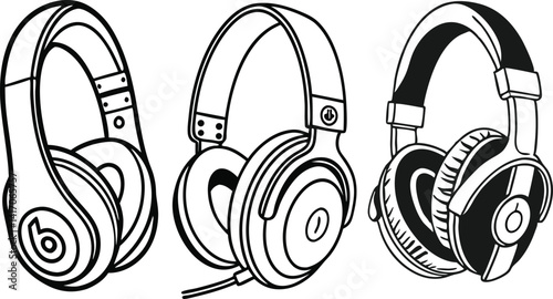 set of headphones isolated
