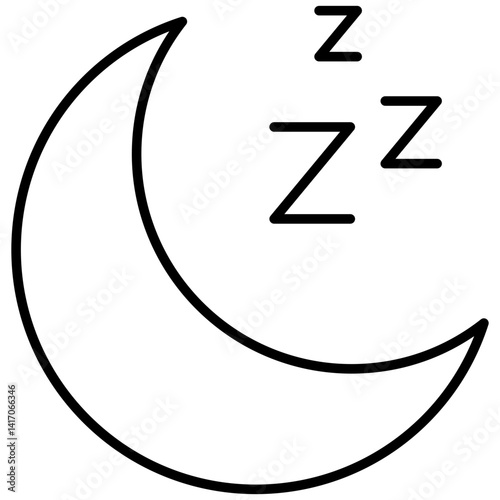 Sleep Time Vector Icon Stock Illustration for Night Routine and Health Concepts