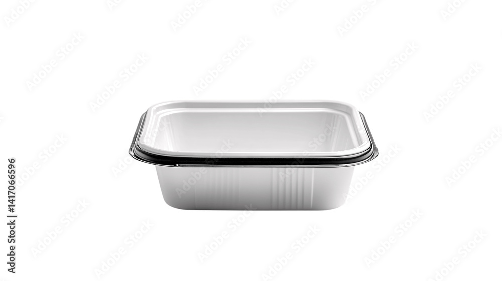High-resolution image of a single to-go lunch container, centered on white background with no other objects --ar 16:9