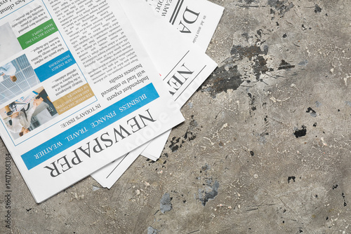 Newspapers on grunge backgr...