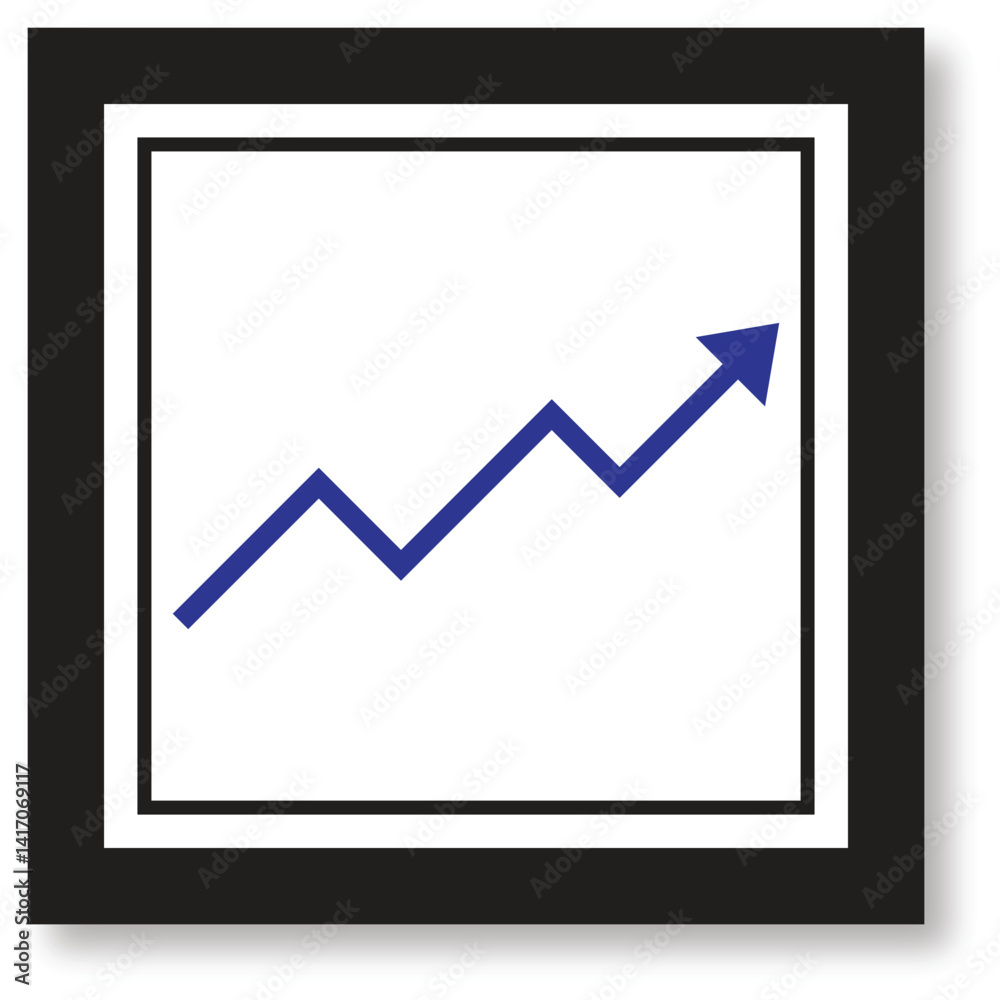 Growing Bar Chart with Upward Arrow Icon, Positive Trend Graphic Growing Bar Chart with Upward Arrow Icon, Positive Trend Graphic