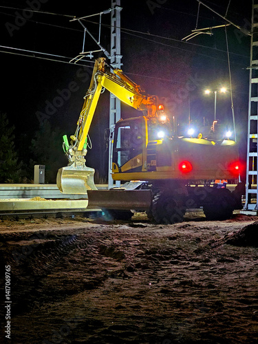 excavator at work on the construction site