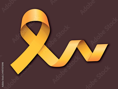 Yellow Ribbon Symbol – Awareness, Support & Solidarity Illustration