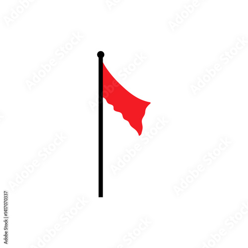 Red flag icon. Vector concept for pointer, tag and important sign