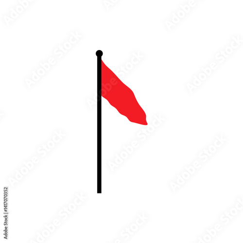 Red flag icon. Vector concept for pointer, tag and important sign