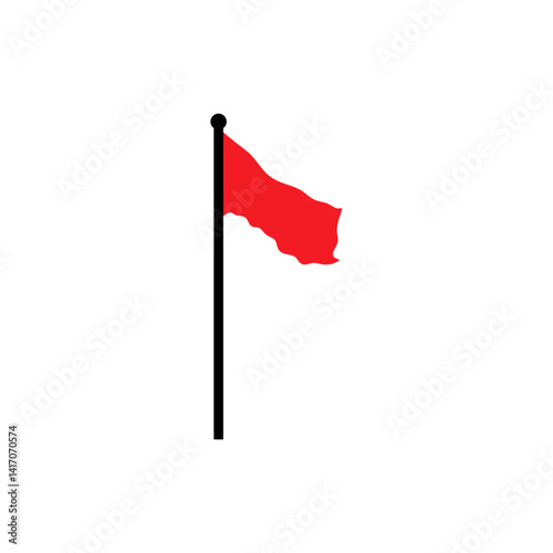 Red flag icon. Vector concept for pointer, tag and important sign