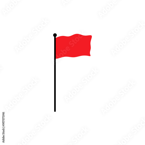 Red flag icon. Vector concept for pointer, tag and important sign
